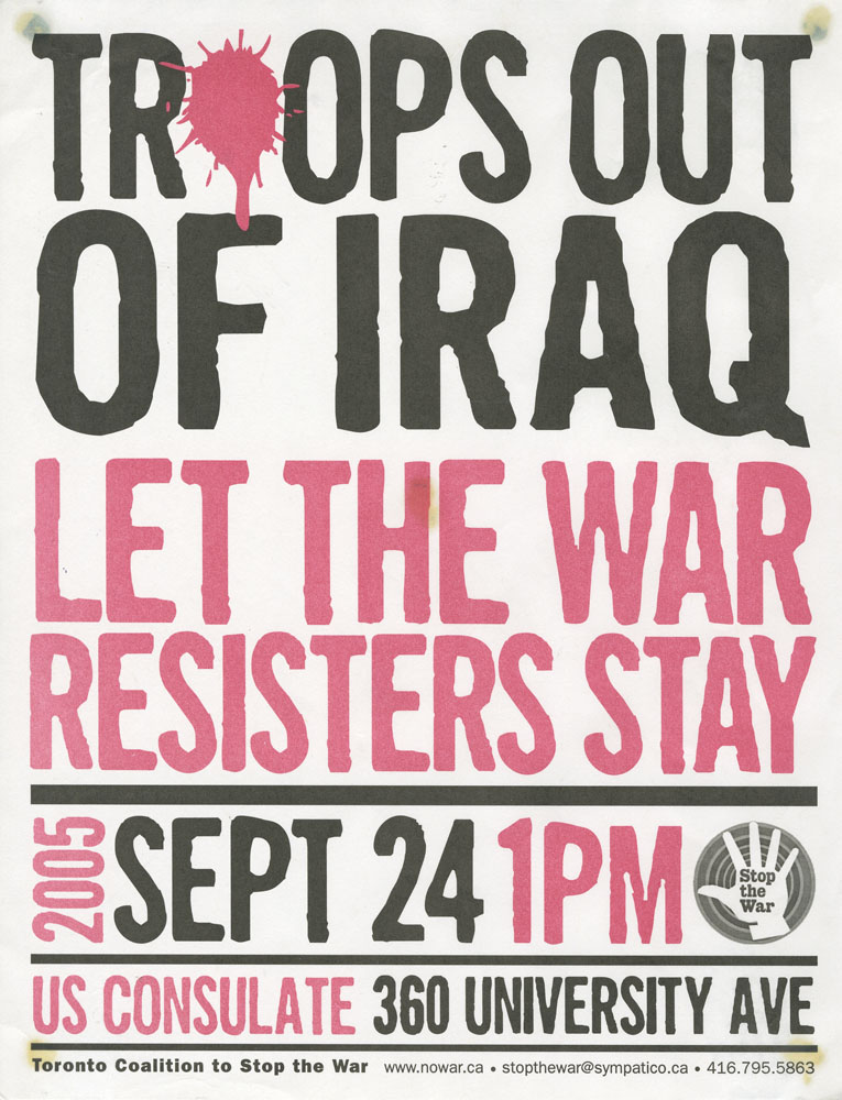 Troops Out of Iraque: Let the War Resisters Stay